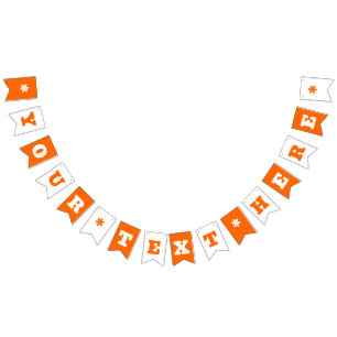 Neon Sunset Orange and White Colour Customise Bunting