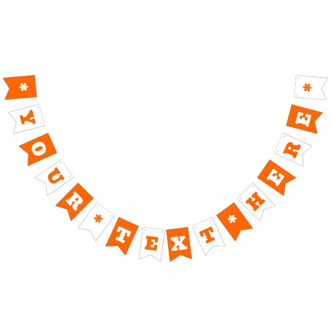 Neon Sunset Orange and White Colour | Customise  Bunting (All)