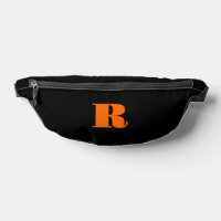 Neon Sunset Orange Classic Initial | Black Stylish