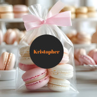 Neon Sunset Orange Classic Name | Black Stylish