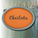 Neon Sunset Orange Solid Colour Custom Personalise Belt Buckle<br><div class="desc">Neon Sunset Orange Solid Colour Custom Personalise Belt buckle.</div>