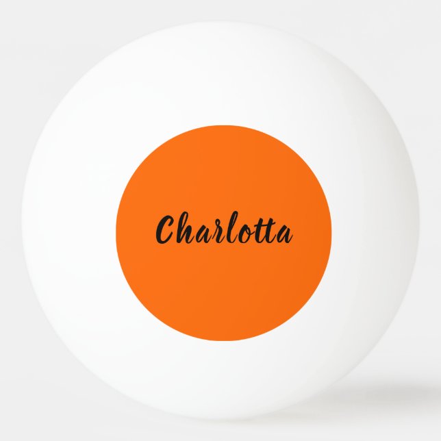 Neon Sunset Orange Solid Colour Custom Personalise Ping Pong Ball (Front)