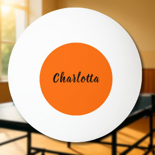 Neon Sunset Orange Solid Colour Custom Personalise Ping Pong Ball
