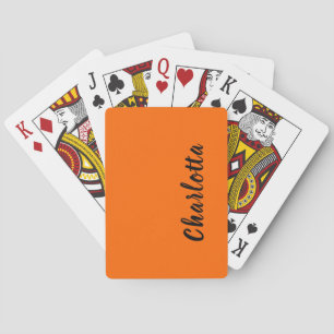 Neon Sunset Orange Solid Colour Custom Personalise Playing Cards