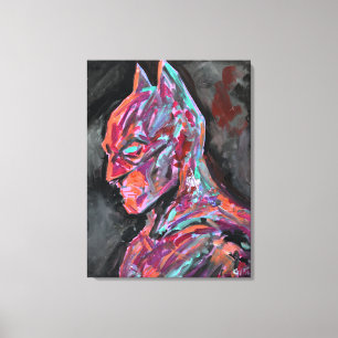 Neon Superhero Dark Knight Canvas Print