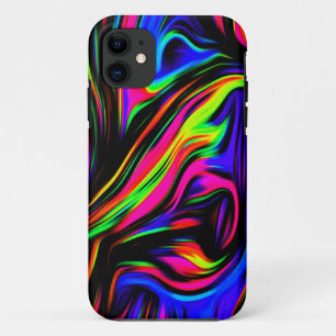 Neon Swirls Marbled Black Yellow Pink Blue Case-Mate iPhone Case