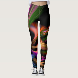 Neon Swirls Pattern Leggings