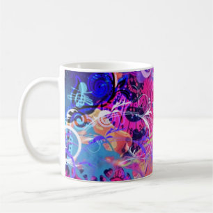 Neon Swirls Psychedelic Pink and Purple Mug