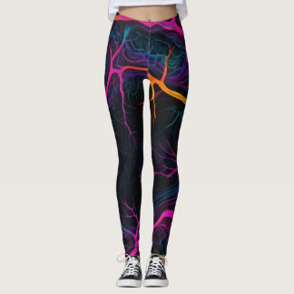 Neon Synapse – Neuro-Inspired Abstract Leggings