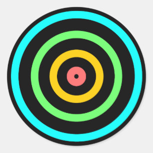 Neon Target Classic Round Sticker