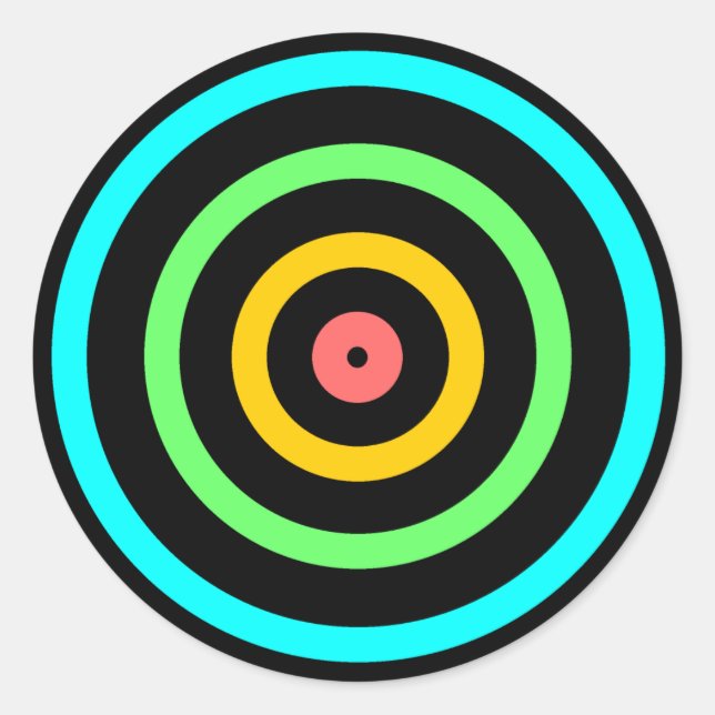 Neon Target Classic Round Sticker (Front)