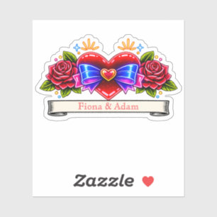 Neon Tattoo Style heart invite Love