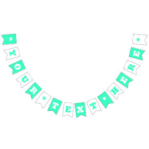 Neon Teal and White Colour   Customise  Bunting