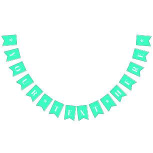 Neon Teal Solid Colour Custom Bunting