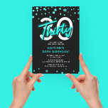Neon Teal Thirty 30th Birthday Party Invitation<br><div class="desc">Invite friends and family to celebrate your 30th birthday party with this teal neon THIRTY birthday party invitation.</div>