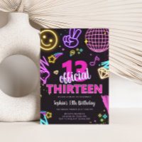 Neon Teenager Thirteenth Birthday Party 