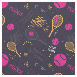 Neon Tennis pattern custom size Fabric