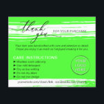 Neon Thank you Washing Tips Care Instruction Flyer<br><div class="desc">Neon Thank you Washing Tips Care Instruction</div>