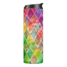 Neon Tie Dye Watercolor Harlequin Argyle 