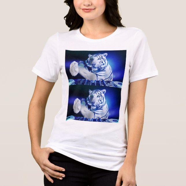 Neon Tiger DJ T-Shirt – EDM Festival Graphic Tee  (Front)