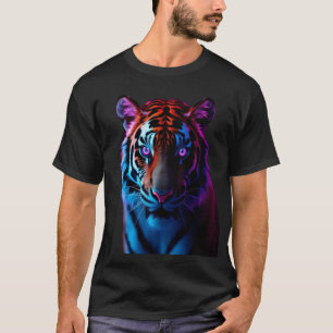 Neon Tiger Glow Art Men’s T‑Shirt T-Shirt