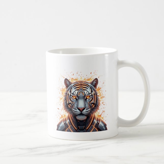Neon Tiger Spirit of Courage Coffee Mug (Right)