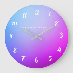 Neon Time Changes Everything Decor Round Clock