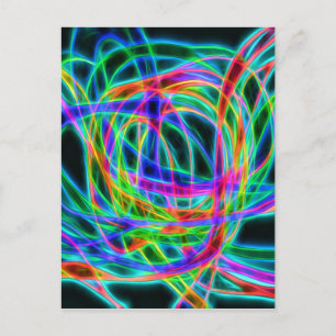 neon traffic postcard