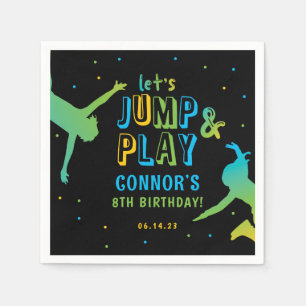 Neon Trampoline Park Boys Birthday Party Napkin