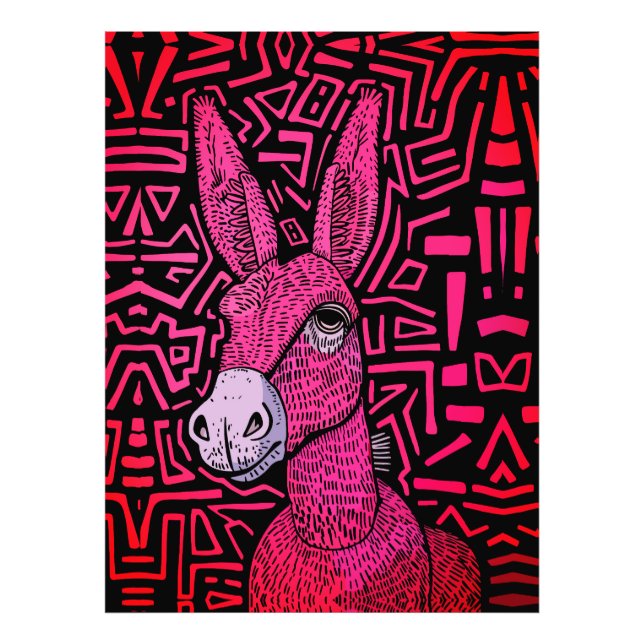 Neon Tribal Donkey – Bold and Psychedelic Wall Art (Front)