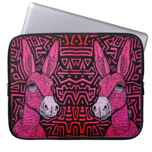Neon Tribal Donkey – Bold and Psychedelic Wall Art Laptop Sleeve