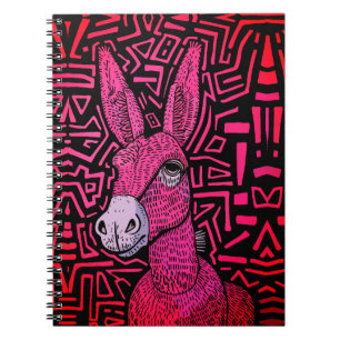 Neon Tribal Donkey – Bold and Psychedelic Wall Art Notebook