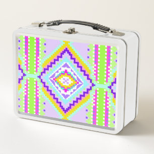 Neon Tribal Dreams Kaleidoscope Metal Lunch Box