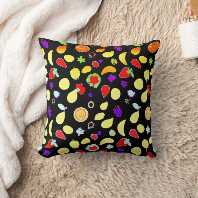 Neon Tropic Fruits Burst Cushion (Blanket)