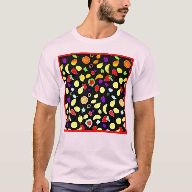 Neon Tropic Fruits Burst T-Shirt (Front)