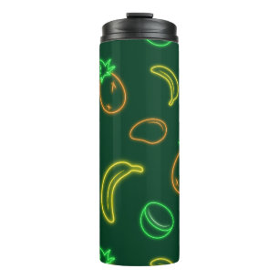 Neon Tropical Fruit Pattern Tumbler