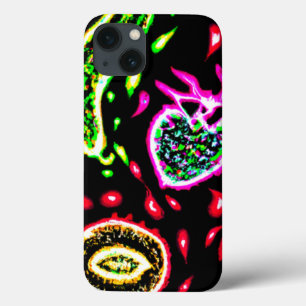 Neon Tropical Fruits Patterns Art. Buy Now iPhone 13 Case