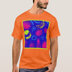Neon Tropical Fruits Patterns Art. Buy Now T-Shirt