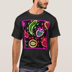 Neon Tropical Fruits Patterns Art. Buy Now T-Shirt