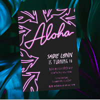 Neon Tropical Hawaiian Sixteenth Birthday