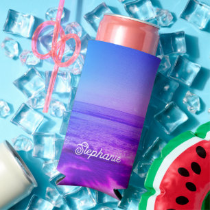 Neon Tropical Paradise Trendy Seltzer Can Cooler
