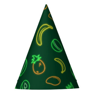 Neon Tropical Pattern - Paper Party Pineapple Hat