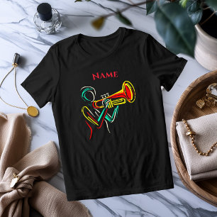 Neon Trumpet Line Art   Vibrant Musical T-Shirt Tri-Blend Shirt