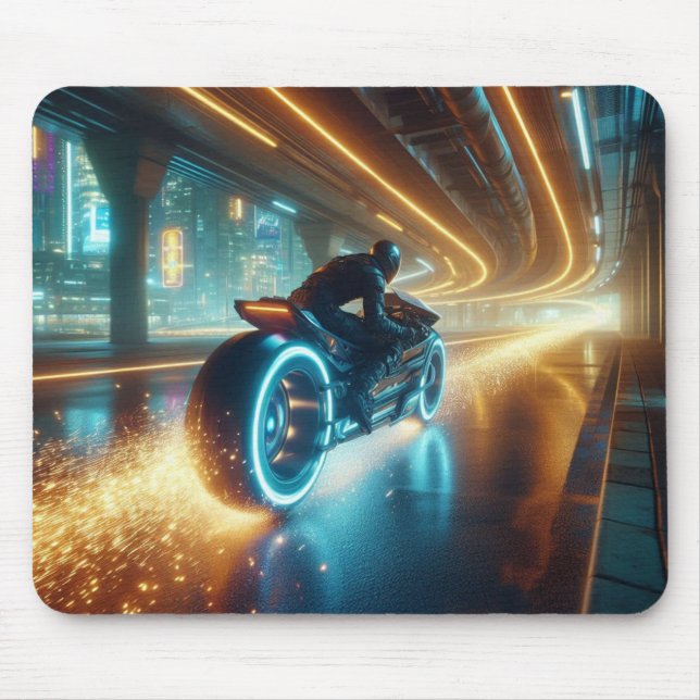 Neon Tunnel Race Mouse Pad (Front)