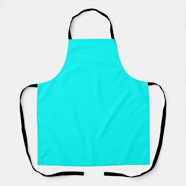 Neon turquoise bright fashionable modern tone   apron (Front)