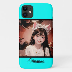 Neon turquoise bright fashionable modern tone  Case-Mate iPhone case