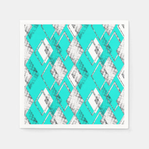 Neon turquoise geometric pattern. napkin