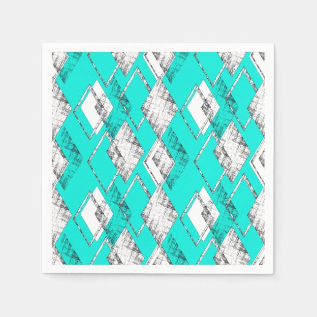 Neon turquoise geometric pattern. napkin (Front)
