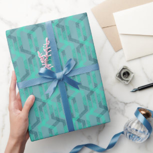 Neon turquoise pattern on grey background. wrapping paper
