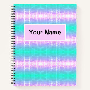 Neon Turquoise Purple Electric Spiral Notebook